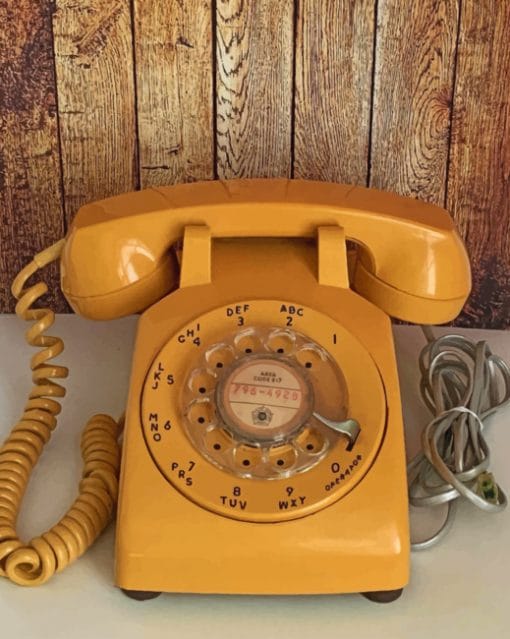 Aesthetic Vintage Yellow Phone paint by numbers