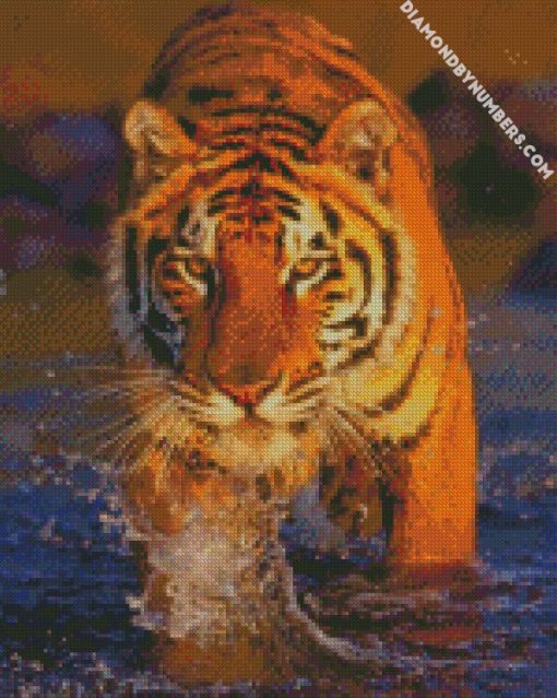 bengal tiger in the river diamond paintings