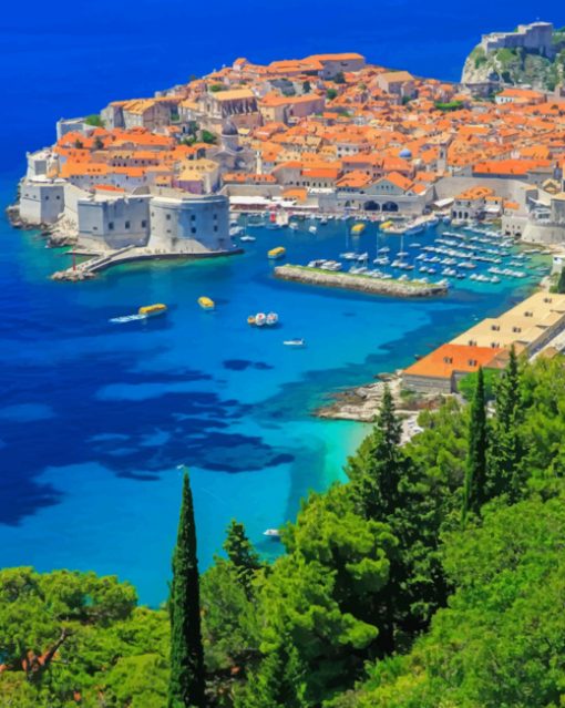 Croatia Walls Of Dubrovnik paint by numbers