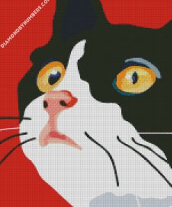 cute cat face illustration diamond paintings