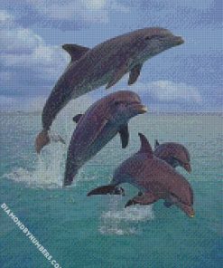 dolphins jumping diamond painting