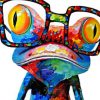 Tree Frog With Big Glasses paint by numbers