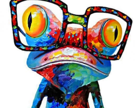 Tree Frog With Big Glasses paint by numbers