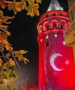 Galata Tower At Night paint by numbers