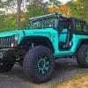 Green Jeep Wrangler paint by numbers