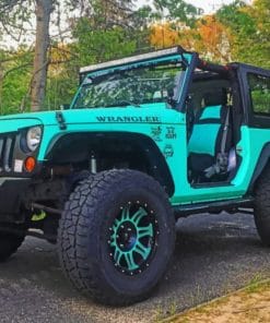 Green Jeep Wrangler paint by numbers