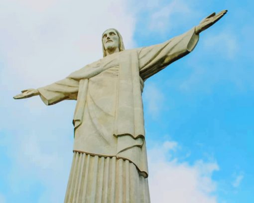Jesus The Deliverer Statue In Brazil paint by numbers