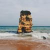 Large Rock Stands Guard In The Middle Of The Ocean paint bynumbers
