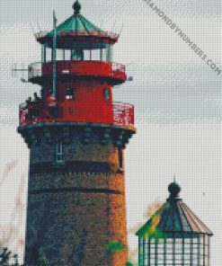 lighthouse architecture bushes diamond painting