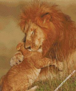 lion father and son diamond painting