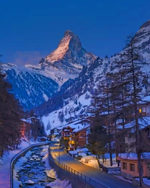 Matterhorn Mountain Switzerland paint by numbers