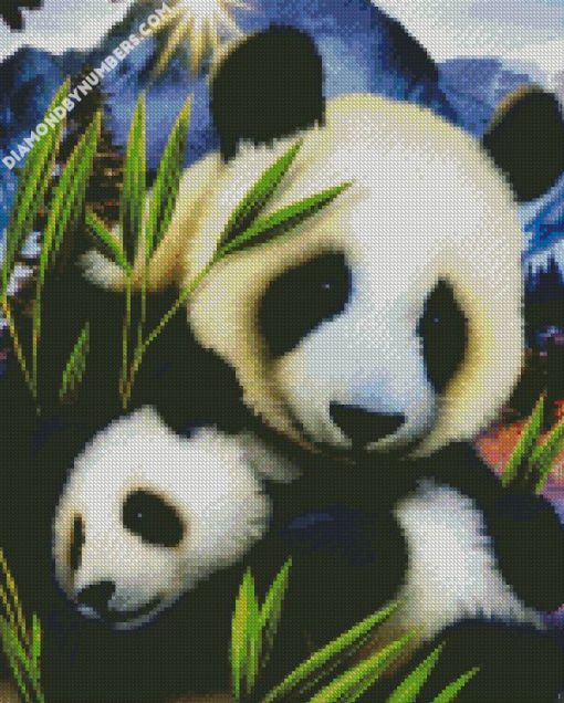 mommy and baby panda diamond paintings
