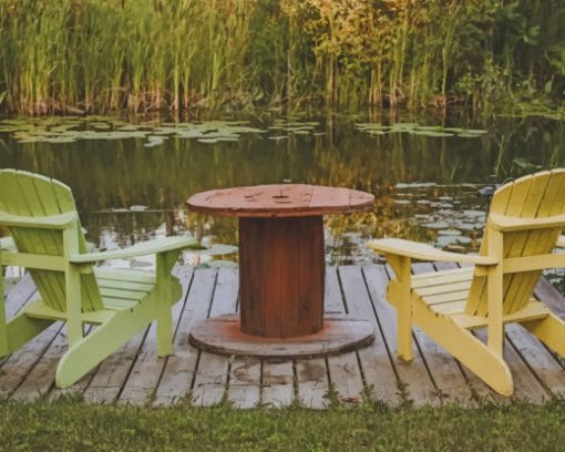 Relaxing Lake Side Chairs paint by numbers