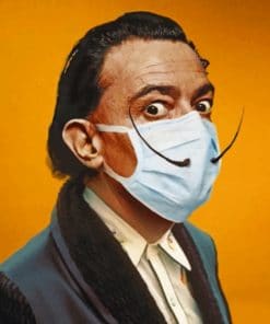 Salvador Dali Wearing Mask paint by numbers