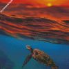sea turtle sunset diamond painting