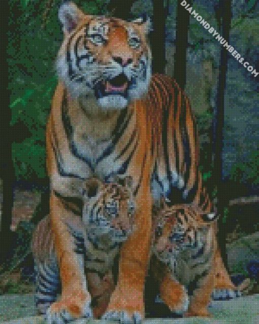 tiger mommy and cubs disamond painting
