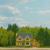Yellow Cottage On Lake paint by numbers