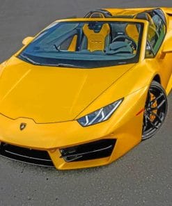 Yellow Lamborghini Huracan paint by numbers