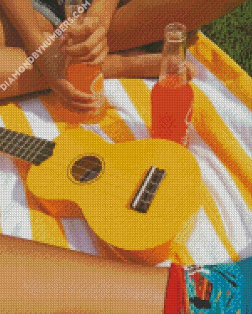 yellow ukulele aesthetic diamond painting