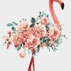 Pink Flower Flamingo Paint by numbers