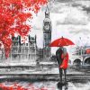 London lovers in Black and Red paint by numbers