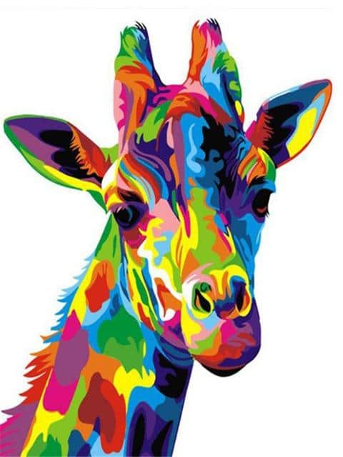 Colorful Giraffe Paint by numbers