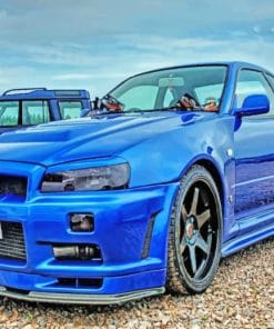 Blue Nissan Skyline Gt Paint By Numbers