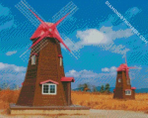 Brown Windmills diamond paintings