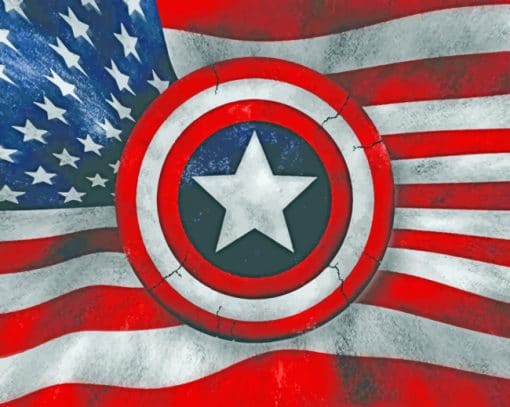 Captain America Shield Paint By Numbers
