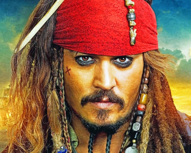 Captain Jack Sparrow Pirates Caribbean Artwork Art Paint By Number DIY Painting