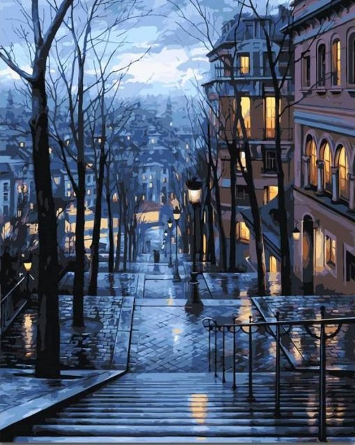 Rainy Night in Paris paint by numbers