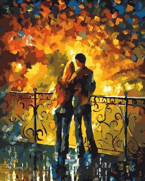 Lovers in Bridge paint By Numbers