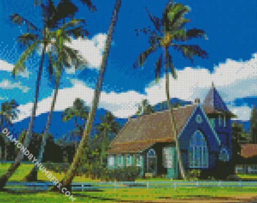 Hawaii Landscape Church diamond painting