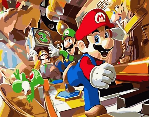Mario Family paint by numbers