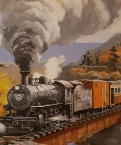 Mountain Train paint by numbers