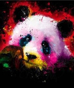 panda splatter paint by numbers