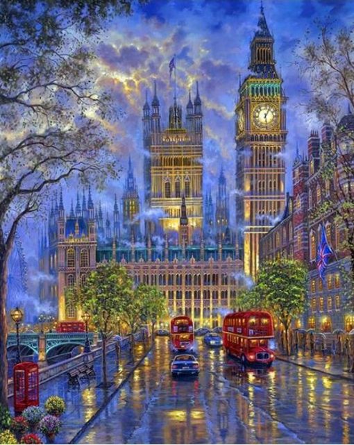 British London Night paint by numbers