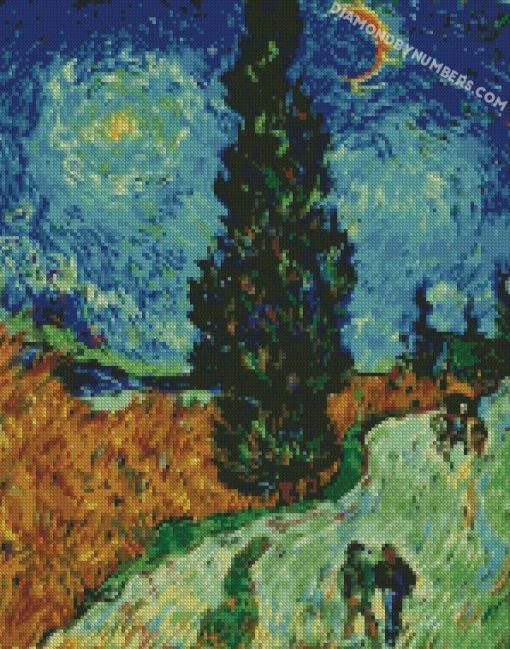 Road with Cypress and Star Van Gogh Abstract Art diamond Paintings