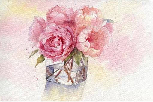 Roses in Cup Paint By Numbers