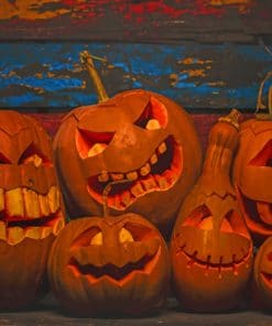 Scary Halloween Pumpkins paint by numbers