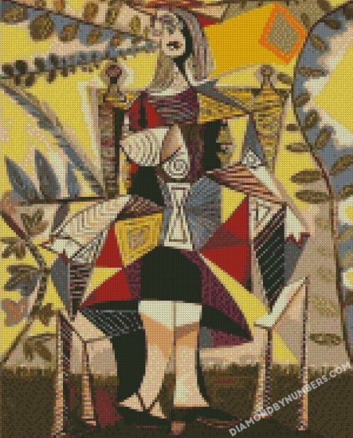 Seated Woman In A Garden Artwork By Pablo Picasso diamond paintings