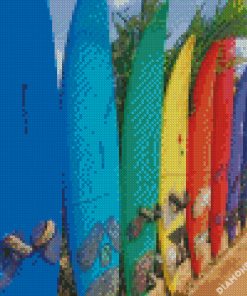 Set Of Colorful Surfing Boards diamond painting