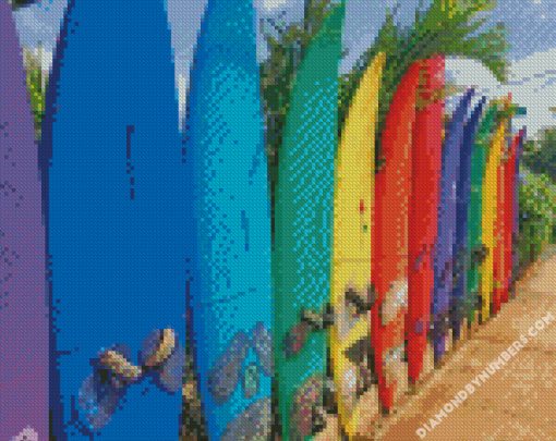 Set Of Colorful Surfing Boards diamond painting