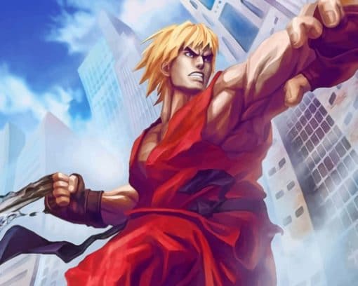 Street Fighter Ken paint by numbers