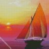 Sunset Boat diamond painting