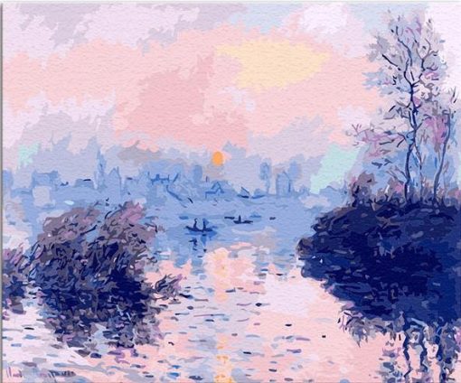 Sunset On The Seine At Lavacourt paint by numbers