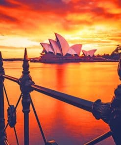 Sunset Over Opera House Paint By Numbers