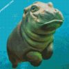 Swimming Hippo diamond painting