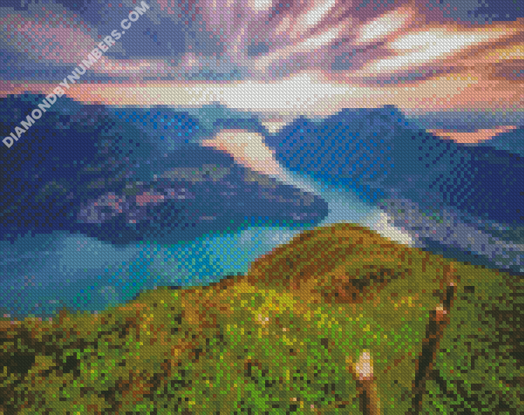 Swiss Alps 5d Diamond Painting, Swiss Alps Landscape Paintings