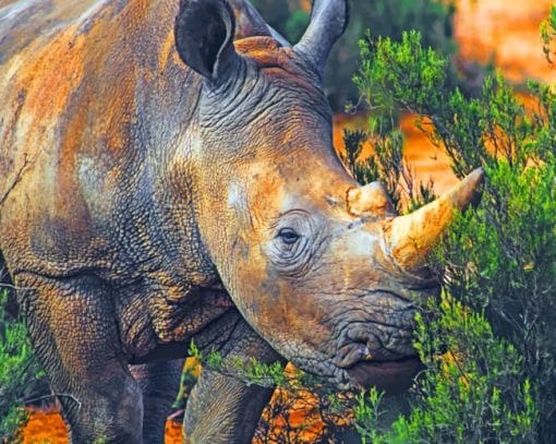 Wild Brown Rhinoceros paint by numbers